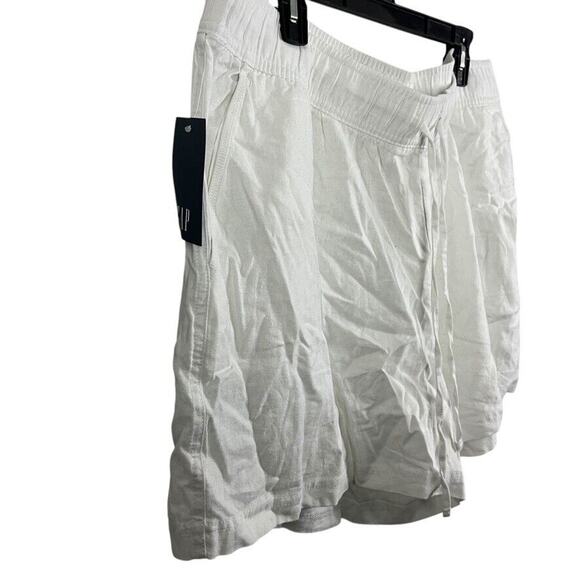 Gap Womens Linen Pull On Shorts Elastic Waist White NWT Pocket Drawstring XXL 2X - Picture 2 of 16